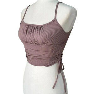 SHEIN Mauve Ribbed Crop Top